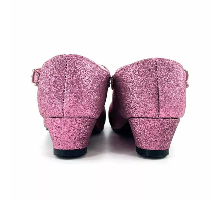 Zapato Sevillana con tacón Rosa Purpurina en números del 22 al 41