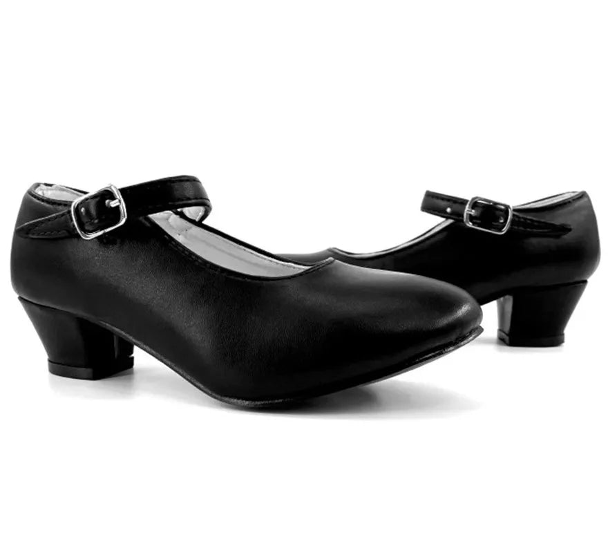 Zapato Sevillano con tacón Negro en números del 20 al 41