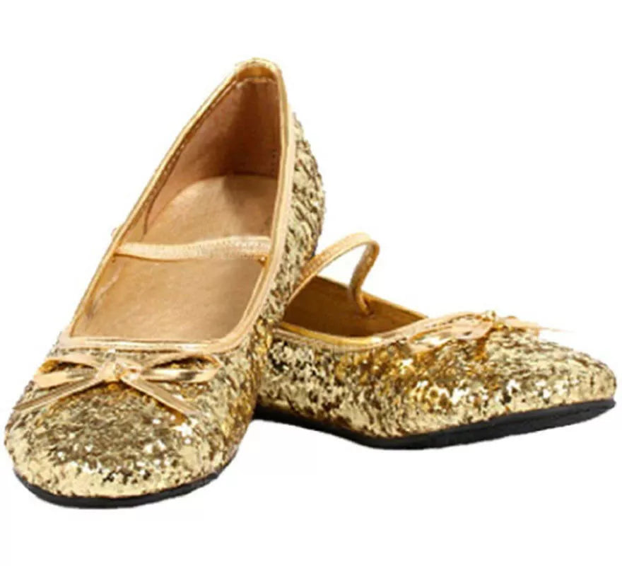 Zapatos Bailarinas Doradas Purpurina en números del 22 al 41
