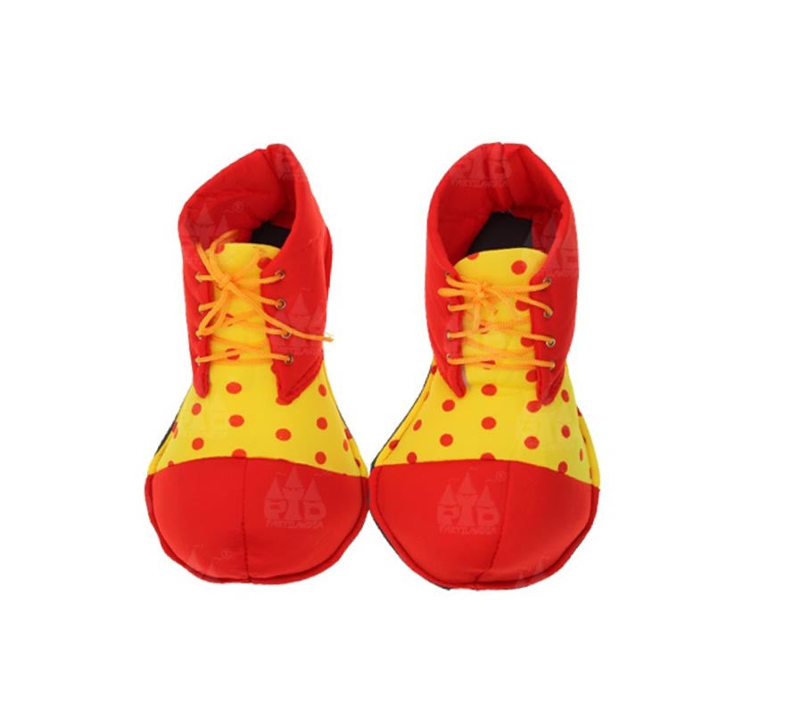 Translation missing: en.Zapatos de Payaso rojo y amarillo con lunar adulto