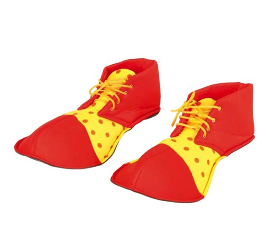 Zapatos de Payaso Rojo y Amarillo de 26 cm. Infantil