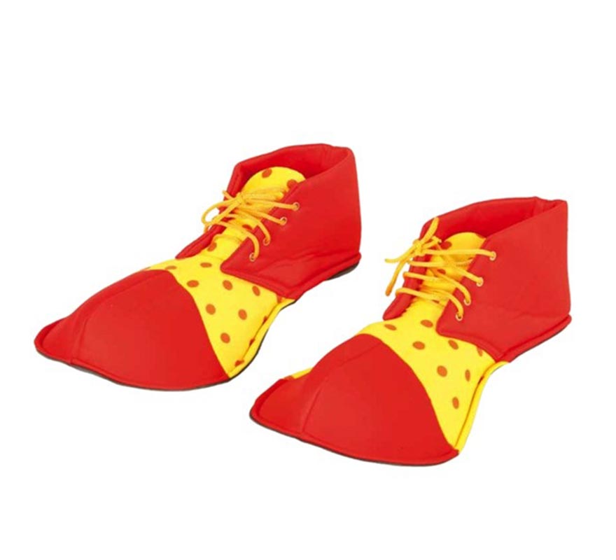 Zapatos de Payaso Rojo y Amarillo de 26 cm. Infantil