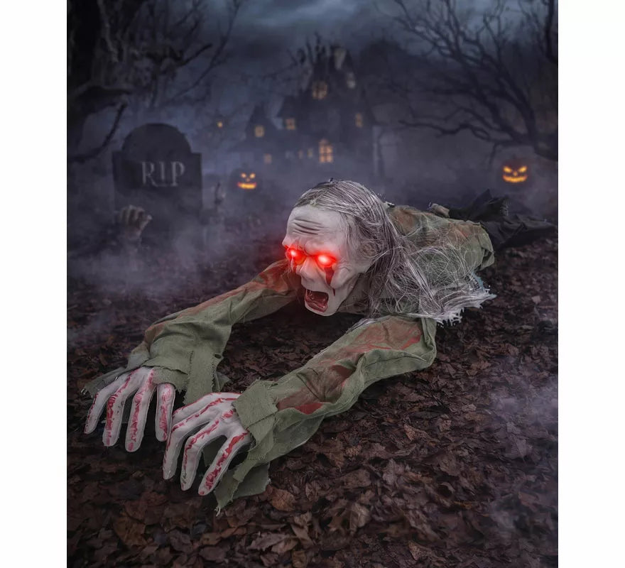 Zombie Gateando con Luz, Sonido y Movimiento de 100 cm
